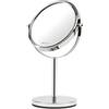 GIRMI Specchio per trucco - con ingrandimento x3 - diametro specchio 15,5 cm - altezza 32 cm - grigio - Girmi (unità vendita 1 pz.)