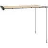 Outsunny Tendalino da Tetto Auto Laterale e Impermeabile con Altezza Regolabile, 2.5x1.6m, Cachi