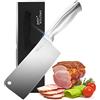 joeji's Kitchen Joeji's Coltello per Carne in inox 17 cm - Mannaia da Cucina tritatutto con manico ergonomico - Coltello verdure e carne professionale - Coltello da Cuoco e Macellaio