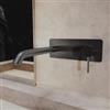 DEGHI Miscelatore lavabo a muro canna 20 cm con piastra nero spazzolato PVD anti-impronta - Ran