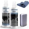 Allony Pulizia del Lavello(250ml), Impregnante per Lavello(200ml), Detergente per Lavellos con 1 Spugna Cucina et 1 Straccio, Adatto a Vari Lavelli in Marmo, Granito, Quarzo, Pietra Artificiale, Ecc