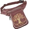 GURU SHOP Stoff Sidebag & Hüfttasche, Goa Gürteltasche, Bauchtasche aus Nepal - Tree of Life Braun/beige, Herren/Damen, Baumwolle, Size:One Size, 28x20 cm, Festival- Bauchtasche Hippie