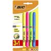 BIC HIGHLIGHTER GRIP PACK DE 4 MARCADORES FLUORESCENTES - TINTA CON BASE DE AGUA