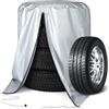 Vexnaro Borse per Pneumatici Auto, Copertura per Pneumatici Impermeabile, Coperture Protettive per Pneumatici, Borsa Custodia Stagionale Auto Argento, Sacca per 4 Pneumatici 18-22 Pollici