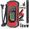 Eigotrav 9000A Avviatore di Emergenza per Auto Potenziato con Gonfiatore/Sgonfiatore 150PSI 11 in 1 Avviatore di Portatile (Tutti Benzina/14L Diesel) con Luce LED Tipo C/USB Conservazione Sotto Vuoto
