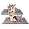 MICOOYO 2 materassi per cuccia per cani, in pile, lavabile, per cani di piccola taglia, gatti, cuccioli (impronta, 89 x 68 cm)