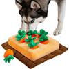 JOYELF Giocattolo per cani con cigolio di carote, Tappetino per fiuto interattivo Giocattolo da masticare per campi di verdure in peluche per cani e gatti