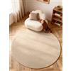Elle Decoration Puristic - Tappeto di lana rotondo con nodi, naturale e fatto a mano, in tinta unita, naturale, per soggiorno, soggiorno, camera da letto, beige chiaro, Ø 160 cm
