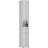 homes&jones Lina bagno, mobile alto, armadio, materiale in legno, bianco lucido, 30 x 182 x 31 cm
