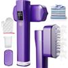 SKJJM Ferro da Stiro Verticale, 2 in 1 Stiratore Verticale da Portatile da 1200W, Ferro da Stiro da Viaggio con Display LED, Riscaldamento 15 S, 4 Modalità di Stiratura, per Viaggi e a Casa (Viola)