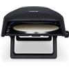 H.Koenig GINO640, forno per pizza a gas, in acciaio inox, 32 cm, superficie girevole a 360 gradi, pietra Cordierite, fino a 500°C, piedi pieghevoli, pala per pizza e regolatore