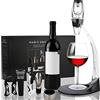 Cieex Aeratore per vino con supporto braccio per cassetta, decantatore per vino taglia-capsula di vino, tappo per vino per amanti del vino