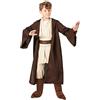 SINSEN Jedi Costume per bambini Obi Wan Kenobi Costume per bambini con cappuccio, vestito con cintura, set completo per Halloween e cosplay