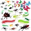 OOTSR 39pcs Insetti e Insetti in plastica per Bambini, Figure di Insetti Giocattoli con Adesivo da Parete Farfalla Colorata per Istruzione/Giocattoli di Halloween/Feste a Tema/Regali di Compleanno