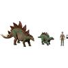 Mattel Jurassic World Dominion Collezione Classic, Dr. Sarah Harding, Stegosauro grande e piccolo, realisticamente mobile, scala 9,5 cm a partire dai 4 anni