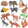 UJBVCX 12 Pezzi Animali del Bosco, Miniatura Set Giocattoli Figure di Animali della Foresta, Giocattoli Educativi Decorazioni Regalo per Bambini
