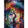 Artinhand Ottimi Puzzle per Adulti 1000 Pezzi Vetrata Artistica Albero della Vita Puzzle in Legno Sfidanti Regalo per Amici Famiglia Decorazione per la Casa Puzzle