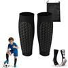 JANORS Parastinchi Calcio Bambino con Cuscinetti a Nido d'ape | Traspiranti Antishock e Non Slip,Ragazzi e Ragazze,Include Calzini da Calcio e Custodia
