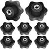 FYting Stella Testa Serraggio Dadi M8,8 Pezzi Dado Di Serraggio Nero Manopola di bloccaggio con filettatura femmina dado in plastica nera M8 per attrezzature industriali per macchinari-50mm