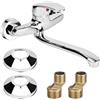 XCDMJ Rubinetto girevole a 360°, rubinetto da cucina, miscelatore monocomando freddo e caldo, miscelatore da cucina, rubinetto da parete, rubinetto per lavabo per montaggio a parete, braccio girevole 24 cm