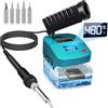 Edtran Saldatore senza fili per batteria Makita 18V Riscaldamento Rapid Stazione di Saldatura Digitale LCD Elettrico con Porte di Ricarica USB e Tipo C Kit Saldatore Portatile Regolabile per
