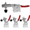 Favengo 4 Pezzi Morsetto a Levetta GH-201-B in Metallo, Morsetto a Leva Orizzontale a Sgancio Rapido 90 kg, Attrezzo Manuale Toggle Clamp per Attrezzi Pesanti