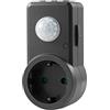 conecto rilevatore di movimento a infrarossi con presa di contatto di protezione, angolo di rilevamento 120°, grigio