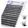BEYELIAN Wispy - Ciuffetti di ciglia naturali, 144 pezzi, 10-16 mm, ciglia singole manga leggere, ciuffetti fai da te a casa (D02)