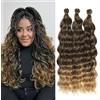 DXdixiu Extension per capelli con trecce lunghe e onde oceaniche, sintetiche morbide, adatte per trecce Boho per donne (T4/27#, 45,7 cm-3T)