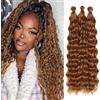 DXdixiu Extension per capelli lunghe e ricci con treccia oceanica, capelli sintetici morbidi, extension per capelli con treccia senegalese ondulata profonda per trecce Boho per donne (30#, 45,7 cm-3T)