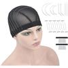 YTBYT Cappello in filo bianco Elasticità Mesh Cappello Perrucca Cappello per principianti Tessutura per capelli Rete Nero(4x4 S)