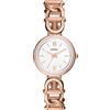 Fossil Carlie Watch for Women, Rose gold tone Quartz three hand Movement with Stainless steel Strap