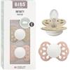 BIBS Infinity GLOW Ciuccio, 0-6 mesi, confezione da 2, Vanilla/Blush