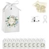 Ingrosso e Risparmio Bomboniere Matrimonio Set 10 Scatoline a Bustina Bianca Decoro Floreale Love Bigliettini Personalizzabili Bustine Confetti Bianco al Cioccolato Nozze Sposi Fai da Te