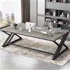 HSH Scrivania 180 x 80 cm grigio tavolo da scrivania in legno e metallo per 2 persone