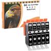LOSMANN D&C 5x Nero Cartucce d'inchiostro compatibili per Canon CLI-521 BK per Canon Pixma MX870 IP3600 Series IP4600 Series IP4600X IP4700 MP540 MP550 MP560 MP620 Series MP630 MP640 Series MP640R MP980