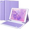 APHBZGE Custodia per tastiera 9,7 per iPad 6/5° Gen 2018/2017, tastiera Bluetooth per iPad Air 2/1, Pro 9,7, con portapenne, viola