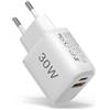 nongxiang Caricabatterie USBC 30W, Spina USBC a 2 Porte, Caricabatterie Rapido PD 3.0 Alimentatore da Parete per i Phone 17/16/15/14/13/12, Galaxy S25/S24/S23/S22/S21, Pixel 10/9/8/7/6, Tablet e Cellulari.