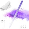 Milikilo Penna per iPad 2018-2025, Ricarica Rapida 14 minuti per Penna Pencil,Palm Reject,Sensibilità All'inclinazione,P enna per iPad11/10/9/8/7/6,Pro 12,9/11/13 M4,Mini 6/5, Air 5/4/3/11-13M2/M3 (Viola)