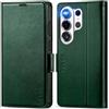 TUCCH Cover per Galaxy S26 Ultra 5G, Verde Notte | Custodia TPU Antiurto, Portafoglio Blocco RFID, Slot Porta Carte, Pelle Sintetica Magnetico, Supporto Protezione Completa