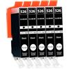 Supply Guy 5 Cartucce Per Stampanti con Chip compatibile con Canon CLI-526 Nero per Pixma IP4850 IP4950 IX-6550 MG5150 MG5250 MG5340 MG5350 MG6150 MG6250 MG8150 MG8240 MG8250 MX715 MX885 MX895