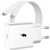 ASKUBSKU 60W Caricatore USB C e Cavo 1Metro per Samsung S26 Ultra S25+ Galaxy A56 5G A36, 60 Watt PD Ricarica Rapida Tipo C Cavo e Mini Adattatore di Caricabatterie per Samsung S24+ S23 Ultra S23+ S22+ Tab