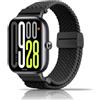 chinbersky Bracciale intrecciato compatibile con Xiaomi Smart Band 8 Pro/9 Pro/Xiaomi Redmi Watch 5/4. Cinturino di ricambio sportivo in nylon magnetico elastico, per uomo e donna.