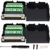 AAOTOKK Adattatore Filettatura DB25 Presa Maschio a 25 Pin/Way Connettore Terminale Femmina, 2-Righe, Con Involucro e Viti (2 Pezzi/Maschio-Con Vite)