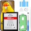 Beefix Batteria per Samsung Galaxy S21 Plus SM- G996B, 4800 mAh, batteria di ricambio ad alta capacità per Galaxy S21 + 5G (EB-BG996ABY) con strumenti di riparazione professionali