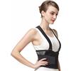 NEOtech Care - Tutore posteriore con bretelle -lLeggero e traspirante - cintura di sostegno lombare - postura, lavoro, palestra - Nero - L