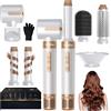 UKLISS 7 in 1 Airstyler, Pro Spazzola Asciugacapelli & Hairstyler con Phon per Capelli, Thermal Brush, Spazzola Lisciante per Capelli, Arricciacapelli Automatico, Regali Set per Donne Styling - White