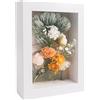 GraduatePro Cornice 3D 15x20 Profonda con vetro per Oggetti in Legno da Parete Tavolo Bianco Regalo Decorativo