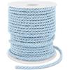 LEREATI Corda intrecciata blu 3 mm x 25 m, corda in poliestere a 3 veli, morbida corda in raso, corda decorativa in macramè, per fai da te, fai da te, fai da te, per regali, decorazioni per la casa