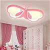 LUOLONG Lampada da Soffitto a LED Dimmerabile per Bambini - Farfalla Acrilica Creativa per Camera da Letto della Ragazza - Rosa 42cm